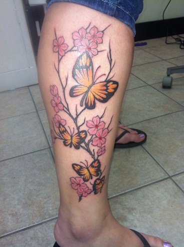 Tribal Flower Branch kuvio Tatuointi