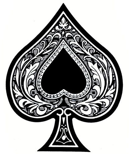 Aces Spade Card Tattoo kukkakuviolla