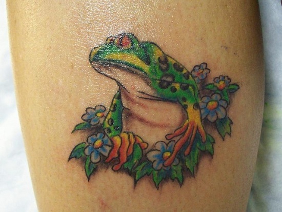 Ανάγλυφο σχέδιο τατουάζ βάτραχος