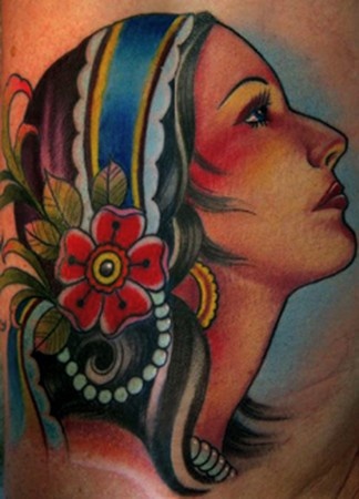 Nainen Gypsy Tattoo Design