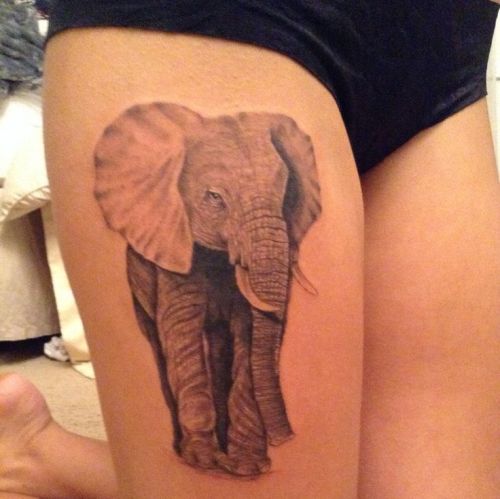Τατουάζ Elephant Thigh