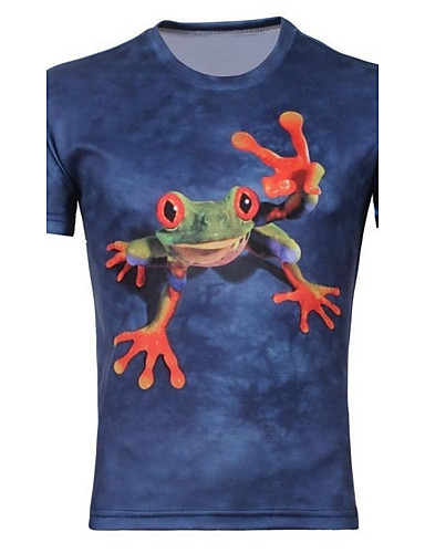 Frog Print Polyester T-paita