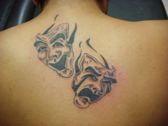 Laugh And Cry Mask Tattoo Design