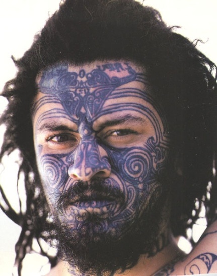 Maori Style Mask Tattoo Design