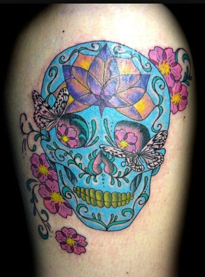 Floral Print Μεξικάνικο σχέδιο τατουάζ