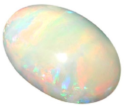 Luonnonvalkoiset opaalin jalokivet