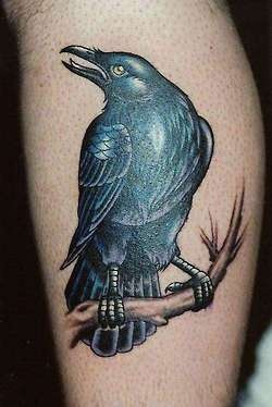 Crow On Branch Raven Tatuointisuunnittelu