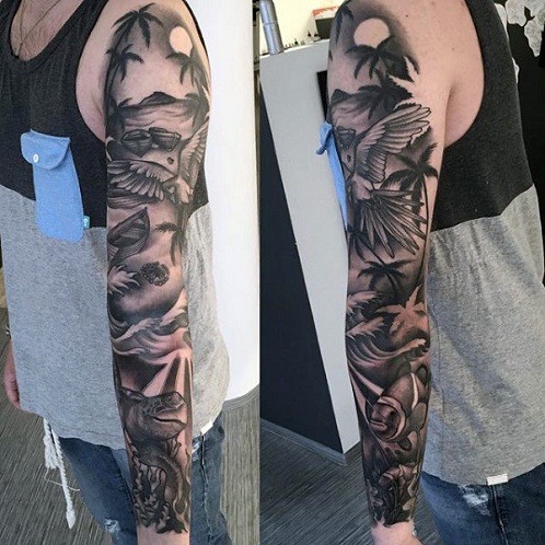 Varjostettu Palm Tree Tattoo