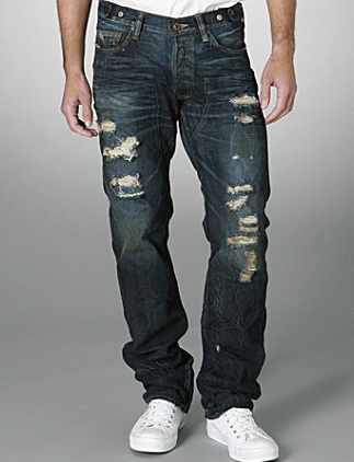 Ripped Baggy Mens Jeans