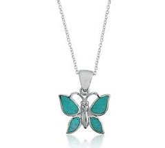 Κρεμαστό κολιέ Opal Butterfly Charm κολιέ