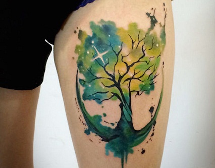 World Tree Cosmos Tattoo -suunnittelu