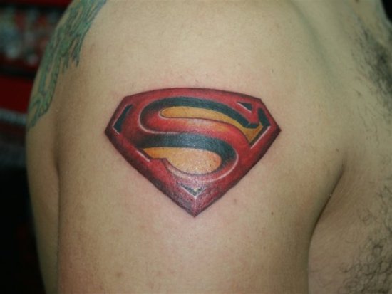 3D εφέ Superman Tattoo Design