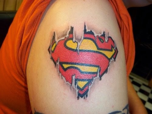 Varjostettu kuvio Superman Tattoo Design
