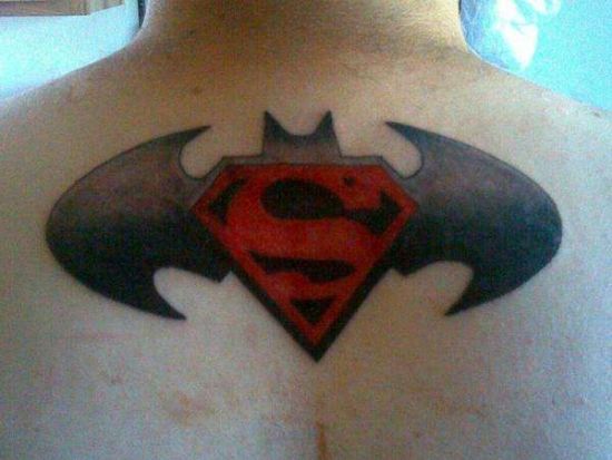 Batman Superman Tattoo Design