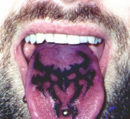 Σχέδιο τατουάζ Devil Tribal Tongue
