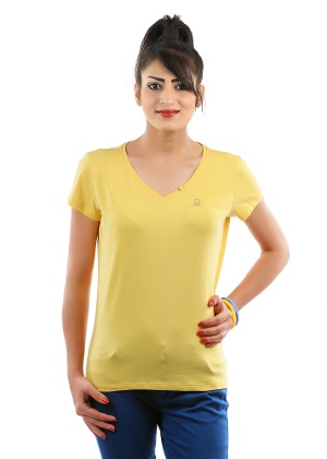 Suloiset keltaiset T-paidat naisille