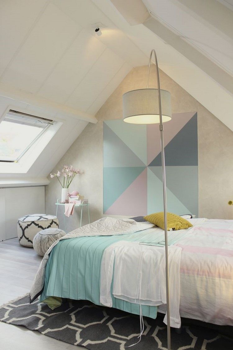 inredningsstilar-2016-trender-pastellfärger-vägg-design-sovrum-vindsvåning