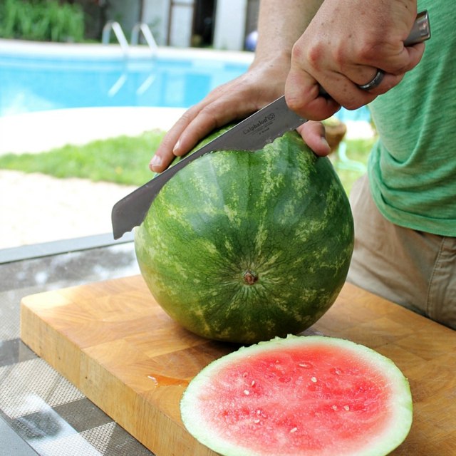 vattenmelon cut slut tårta förbereda recept idé