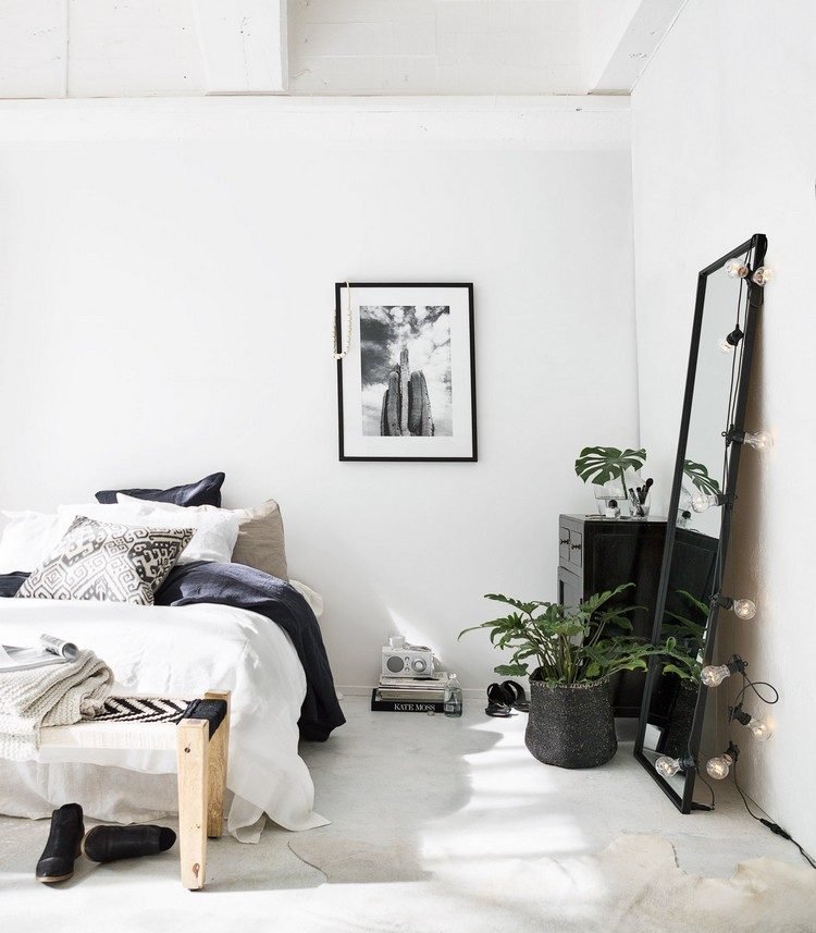 Dekoration för hörn i sovrummet idéer i skandinavisk stil