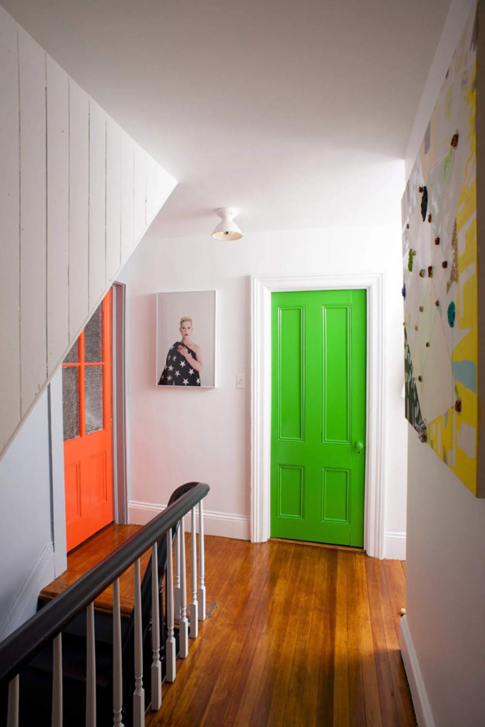 vilken färg grönt och orange att välja för innerdörrar i korridoren