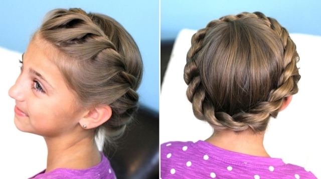 Trendiga frisyrer för små flickor trendig frisyr-flätad-modern-och-praktisk-krans av hår