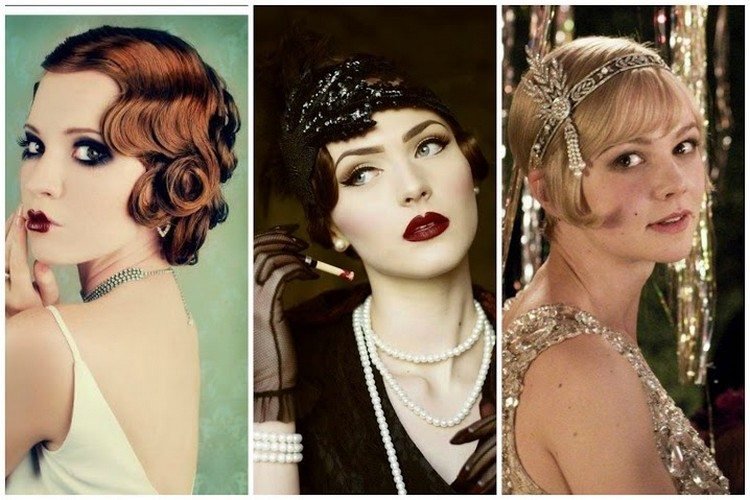 Trendiga frisyrer golden-twenties-bob-kort-hår-vatten-vågor-hår tillbehör