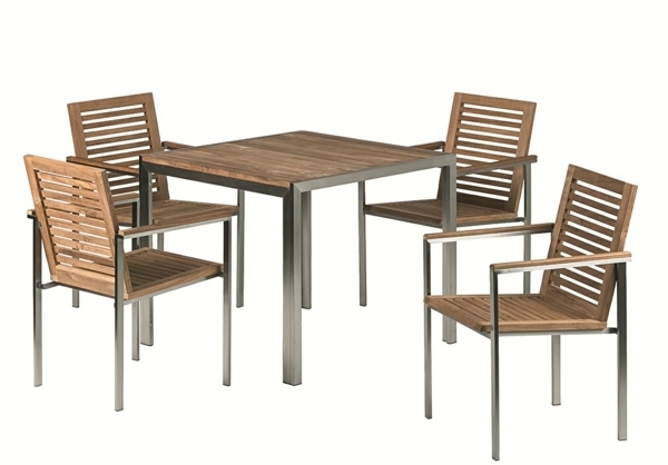 Trädgårdsmöbler idéer teak set matbord stolar