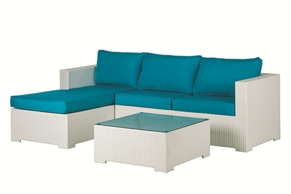 Lounge sittgrupp soffa klädsel trädgård bord vita trädgårdsmöbler