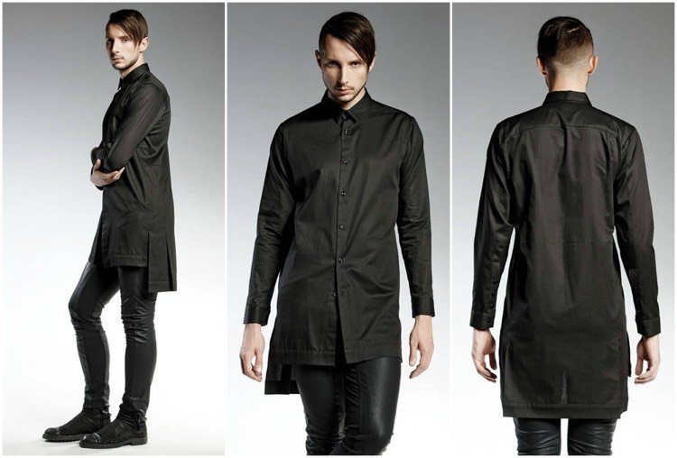 mode-idéer-styling-outfit-män-extra-lång-shirt-byxor-läder look