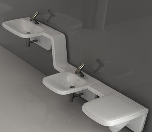 Modernt badrum interiör-badmöbler