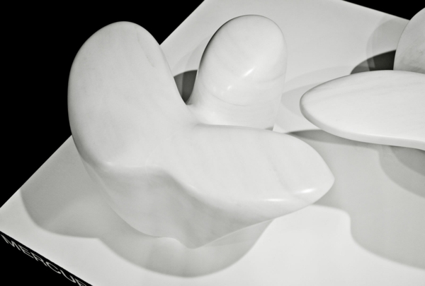 Marmor vit kvicksilver modern design
