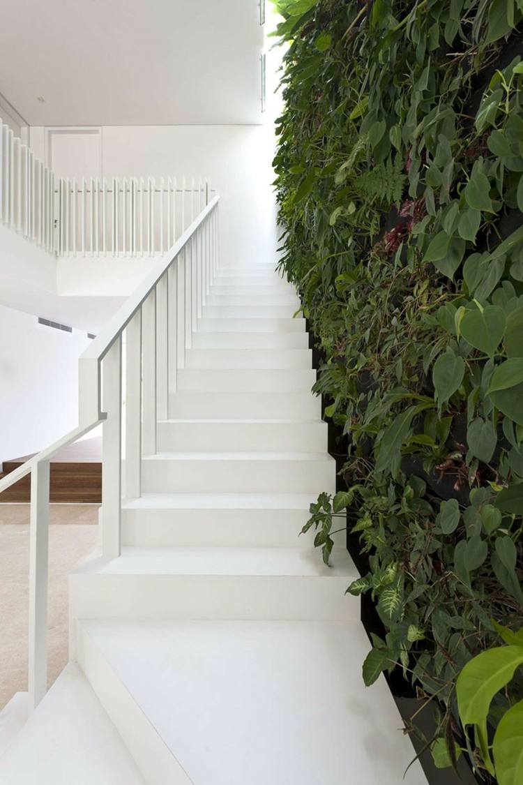 trappor i minimalistisk stil väggdesign vertikal trädgårdsräcke