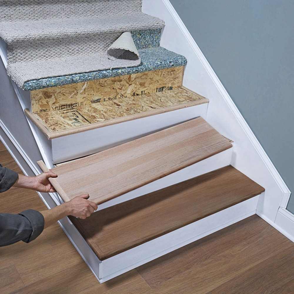 byta ut mattor med trappor renovera använd laminat