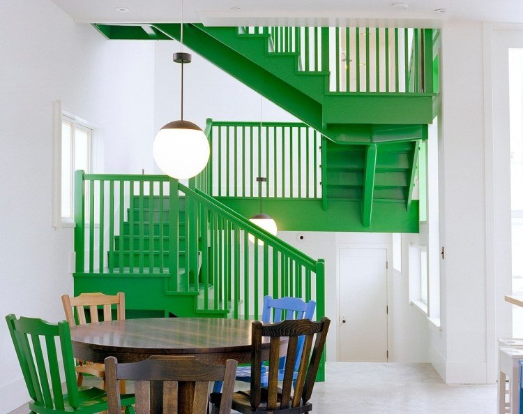 Banister-paint-green-banister-tips