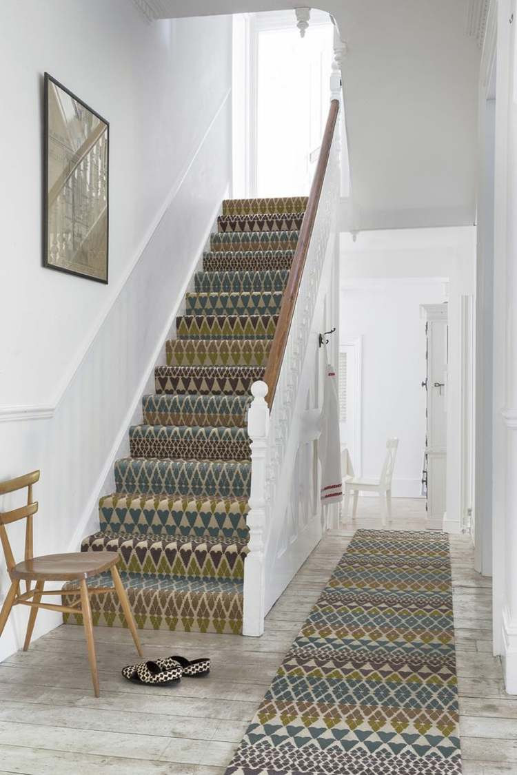 trappmatta matta golv idé komfort hemtrevligt trappområde mönster