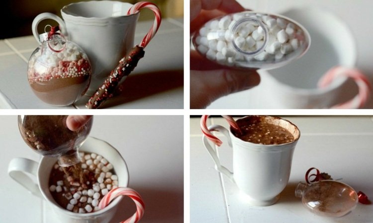 gör din egen drickschokladpreparat mjölk mini marshmallows