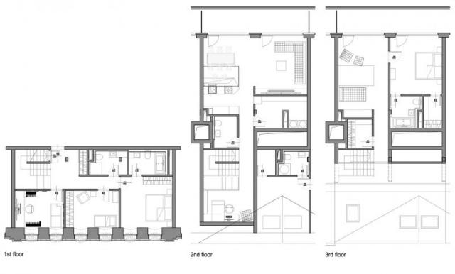 triplex lägenhet prag b2 arkitektur planlösning