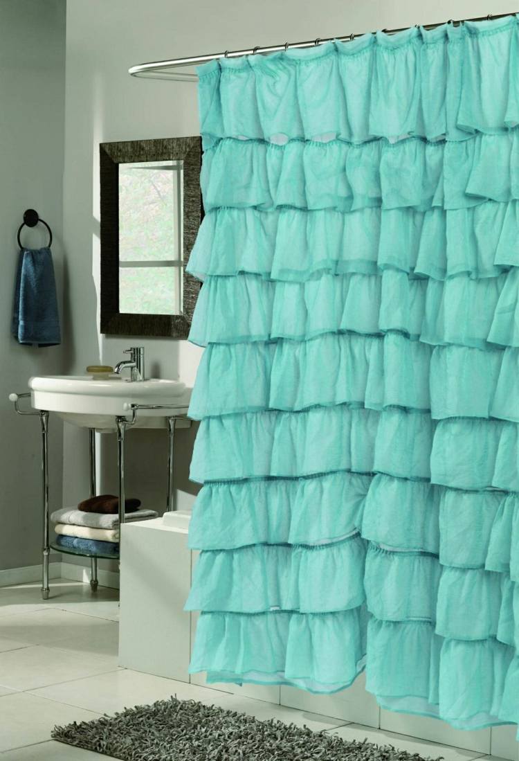 gardiner turkos tuell duschdraperi badrumsidé badrumsmattor grå