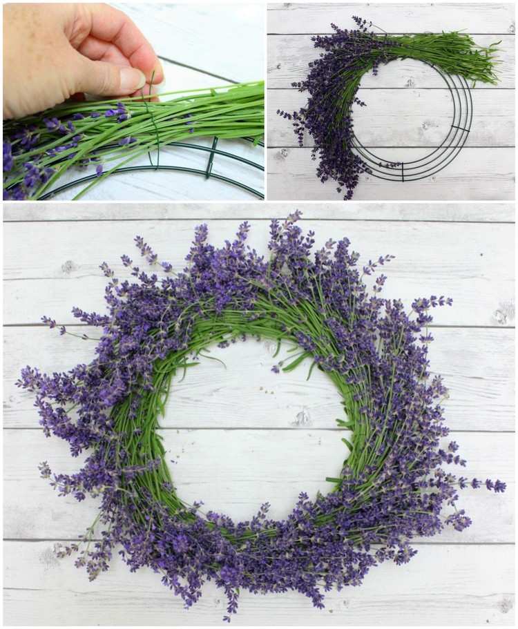DIY dörrkrans för sommaren av äkta lavendel