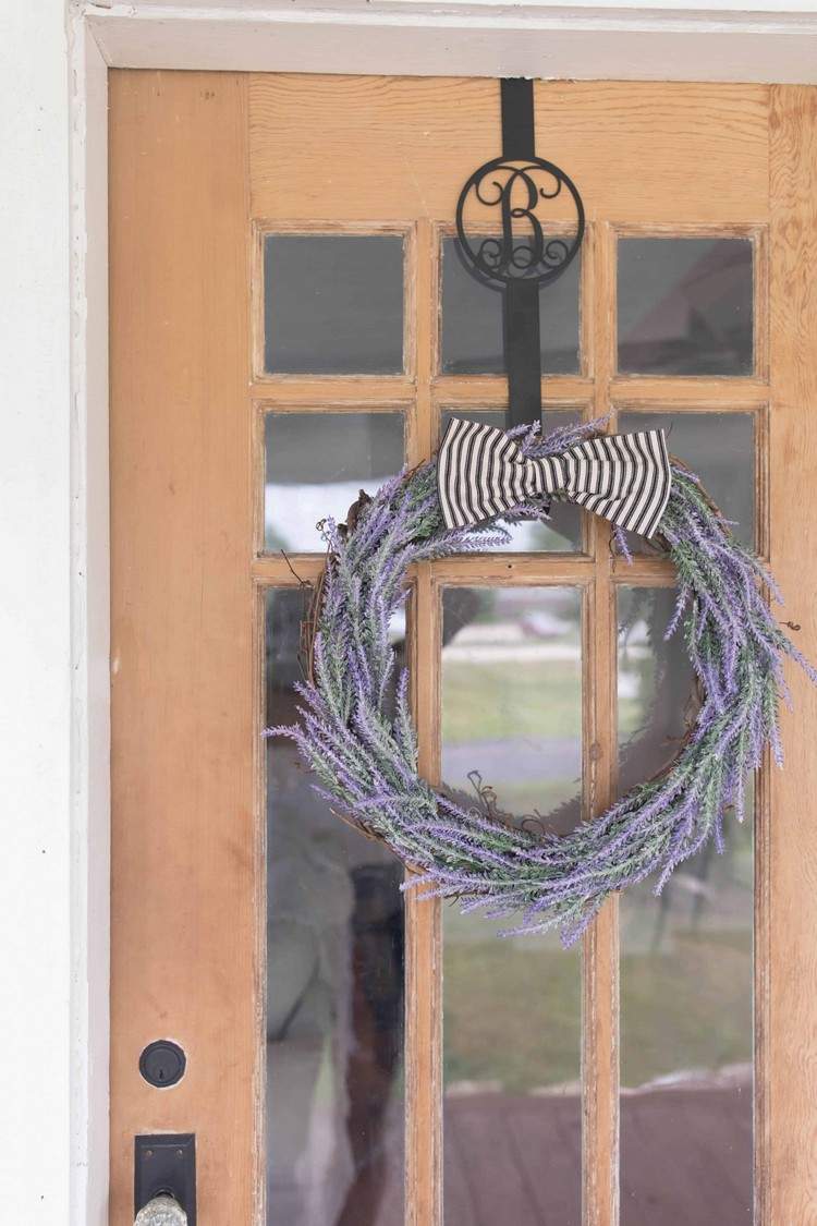 Tinker sommardörrkrans från konstgjord lavendel