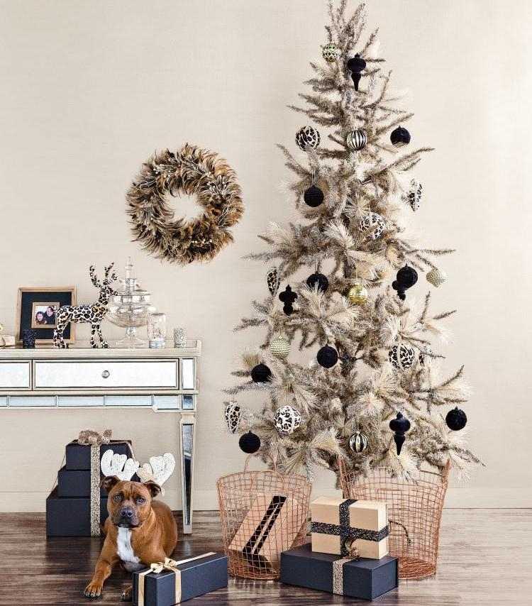 Tinker dörrkrans till jul-idéer-jul-träd-chic-dekoration-koppar-gåvor-hund