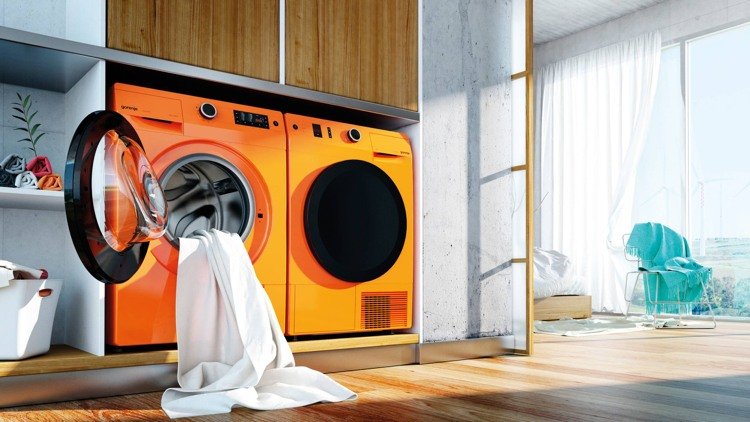 Torktumlare på tvättmaskin -färg-accent-modern-design