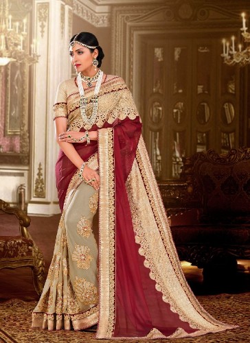 The Wedding Georgette Embroidered Saree