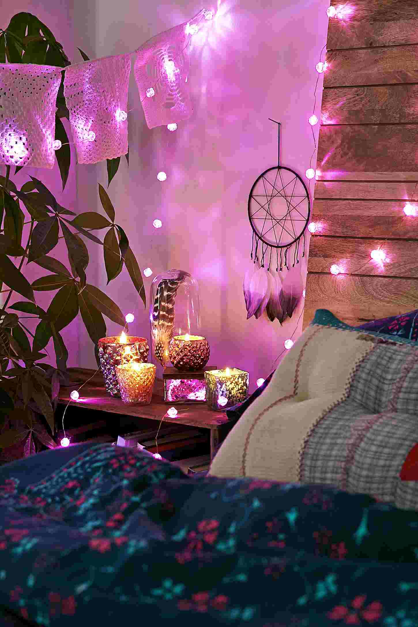 Dekorera sovrumsfe -lamporna gör ditt eget tumblrrum