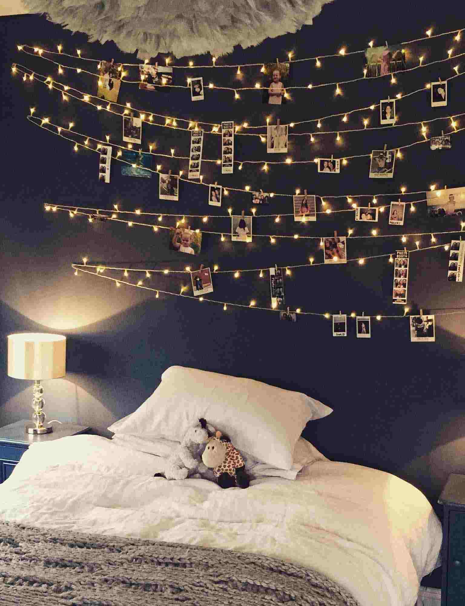 Gör din egen fotokrans med sagoljus och dekorera ditt sovrum