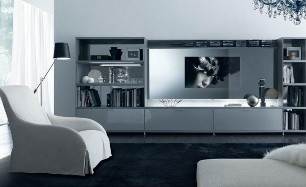Design vardagsrumsmöbler inbyggt TV-rack förvaring