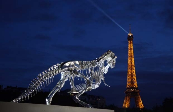 Skulptur Modern-konst Paris-Eiffeltornet T-Rex Saurian