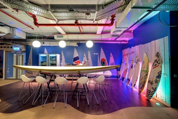 moderna kontorsmöbler i Google Office Surf -temat