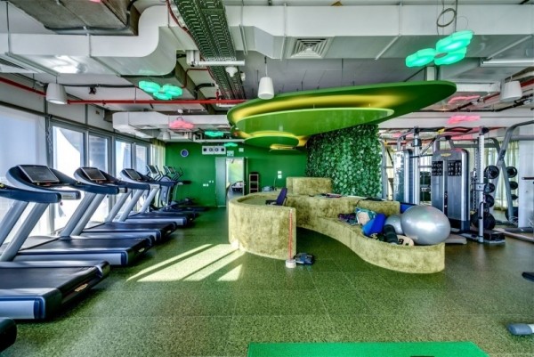 modernt kontor inrättat av google gym