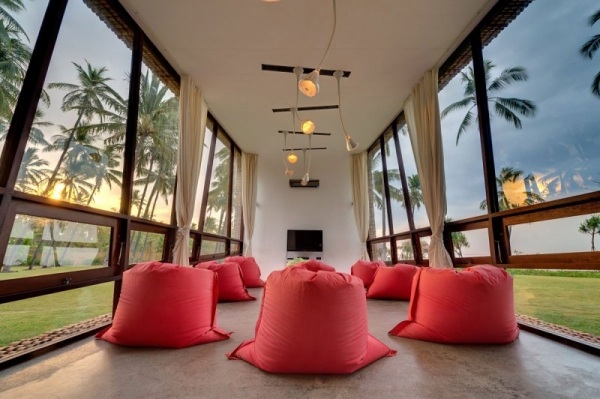 hus strand indonesien lounge område